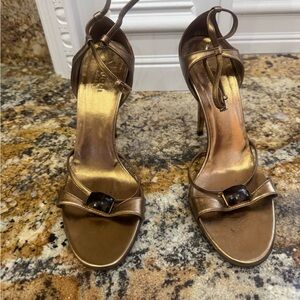 Gucci Bronze Strappy Heels